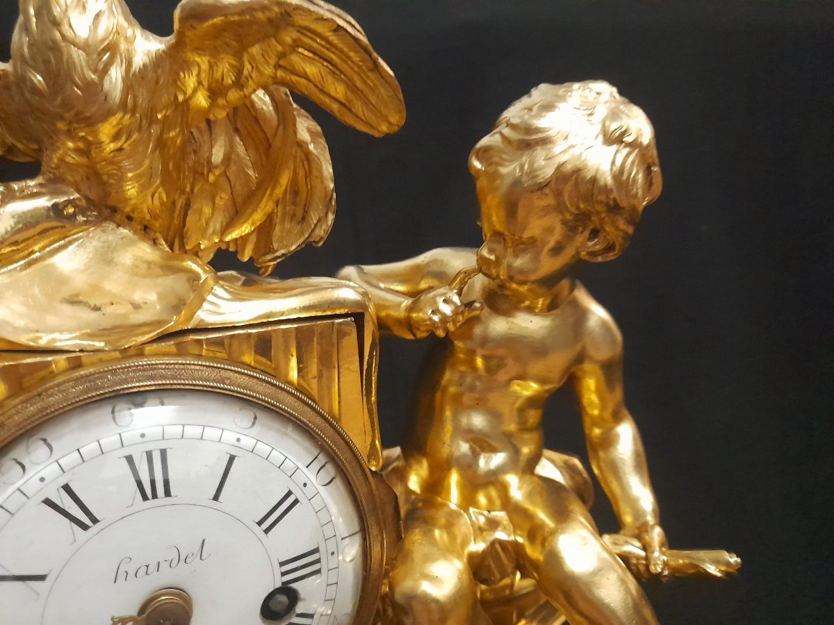 Louis XVI Period Clock 16 In Gilded Bronze From The 18th Century-photo-3