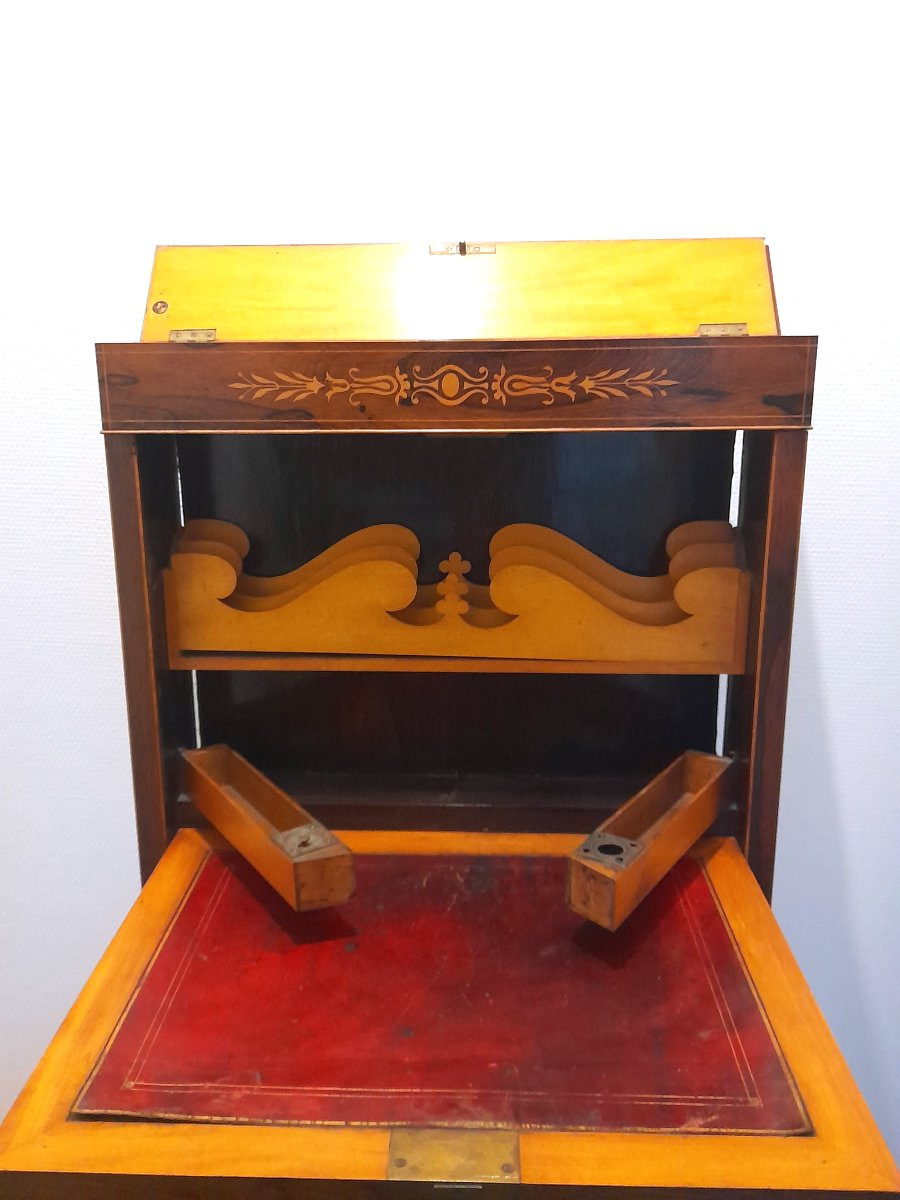 Billet doux secretaire marqueterie epoque Charles x Restauration xix 19eme siecle-photo-3