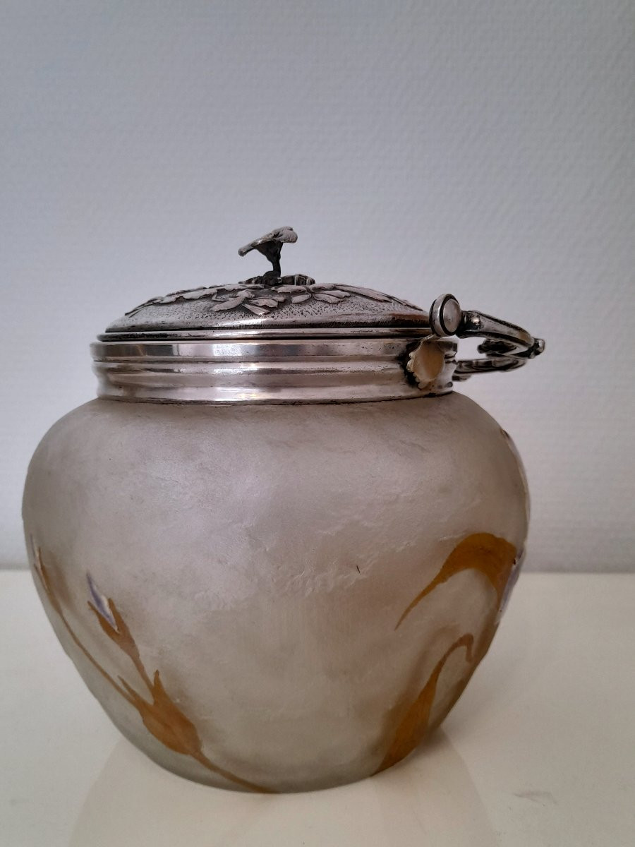 Victor Saglier Candy Box Biscuit Bucket In Art Nouveau Glass Paste-photo-2