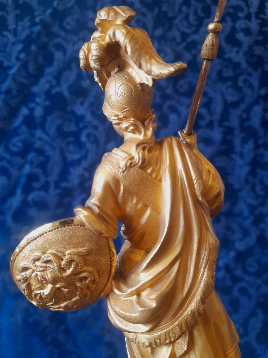 Pendule portique Minerve athena epoque louis 16 xviii 18eme siecle bronze doré -photo-5