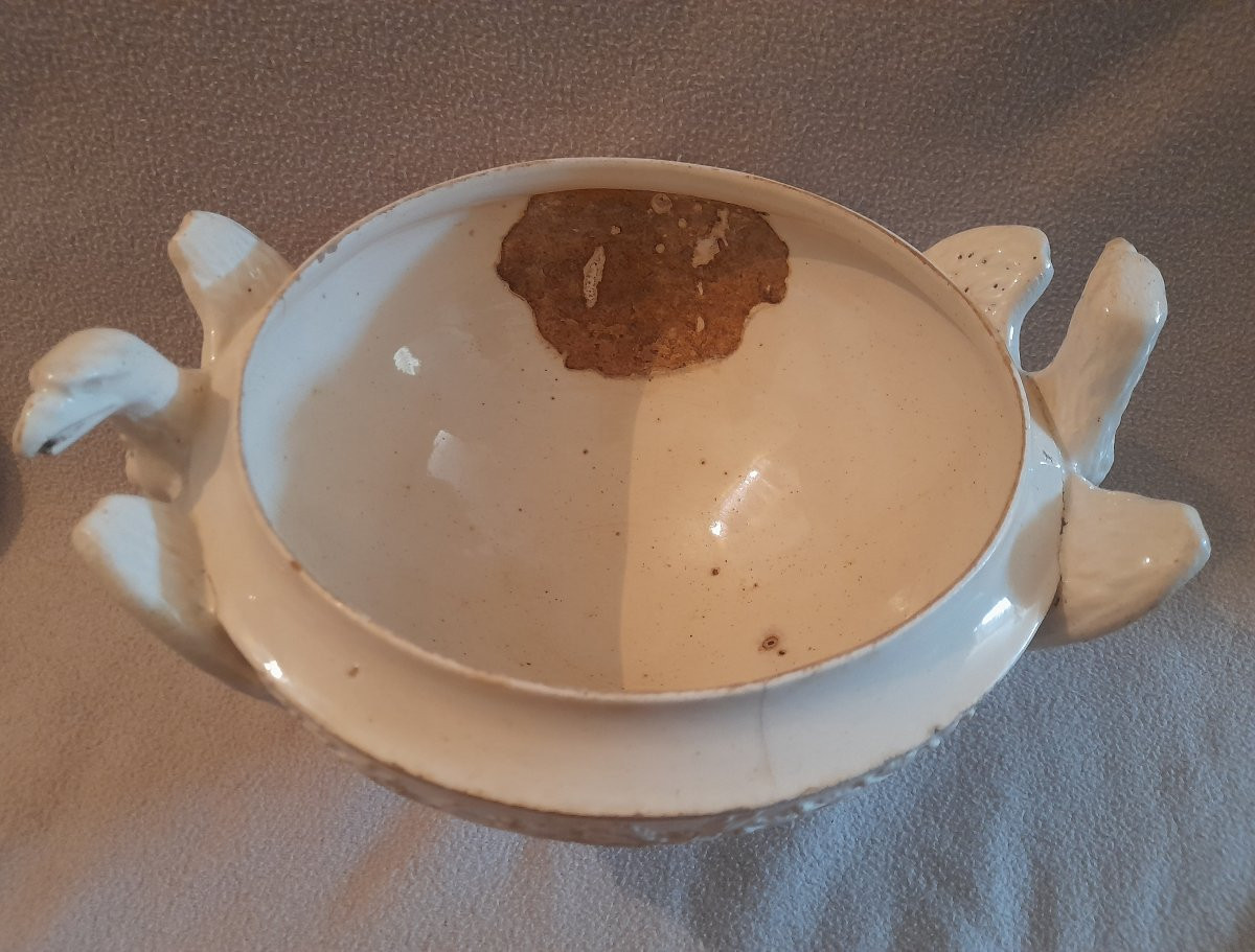 Soupiere epoque empire Est - Longwy / Manufacture Lorraine aigle imperial début xix 19e-photo-2