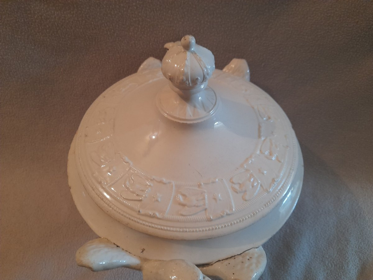 Soupiere epoque empire Est - Longwy / Manufacture Lorraine aigle imperial début xix 19e-photo-3