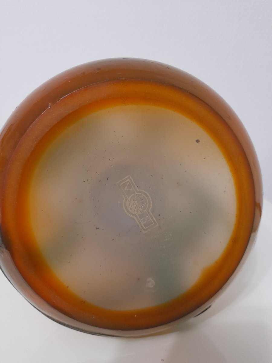Orangeade Pitcher By Victor Saglier Art Nouveau Multi-layer Glass Crystal From Lorraine-photo-1