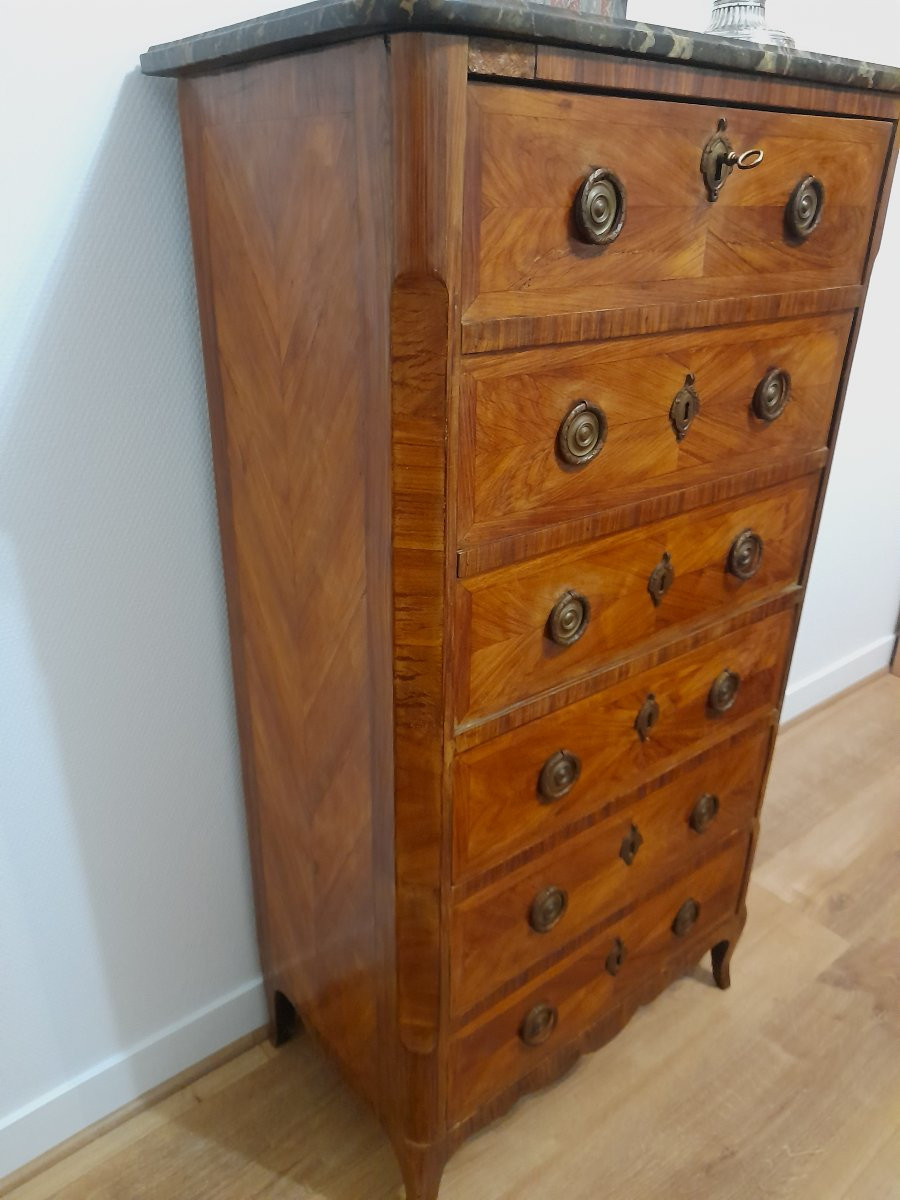 Children's Chiffonnier Secretary From The Louis XV - Louis XVI Transition Period, Stamped -photo-4