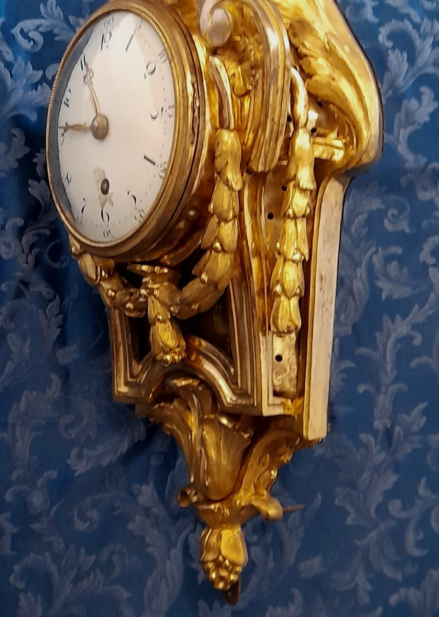 Cartel d'alcove applique en bronze doré d'époque Louis xvi 16 18eme siecle-photo-4