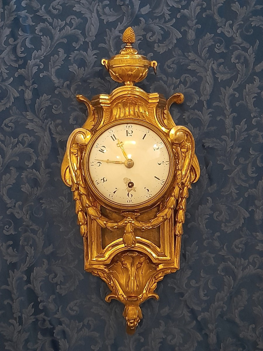 Cartel d'alcove applique en bronze doré d'époque Louis xvi 16 18eme siecle