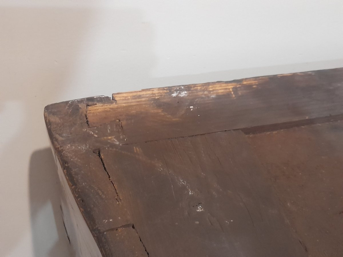 Commode d'entre deux d'époque Louis XV poinçon C couronné marqueterie 18 xviiieme siecle -photo-2