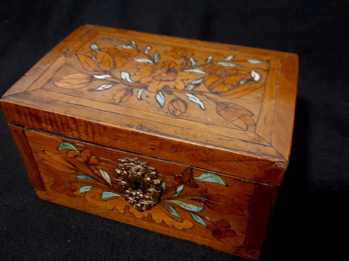 Marquetry Box, Antique Box, 18th Century-photo-3