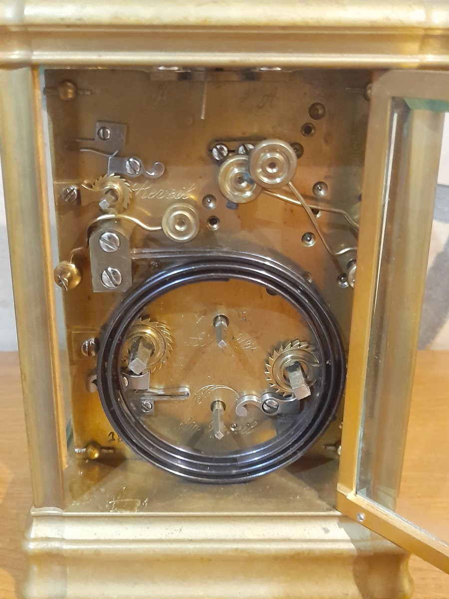 Rare pendulette officier de voyage avec écrin grande sonnerie pendule réveil alarme-photo-2