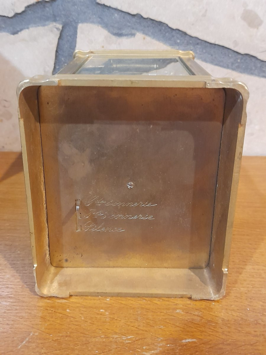 Rare pendulette officier de voyage avec écrin grande sonnerie pendule réveil alarme-photo-2