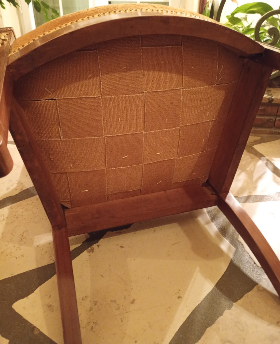 Pair Of Period Mahogany Armchairs From The Consulate Period, First Empire, Napoleon I Era -photo-2