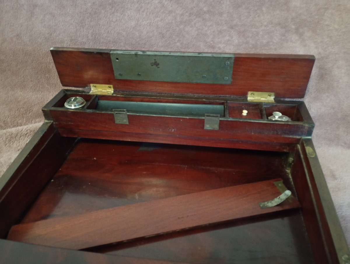 Restoration Period Mahogany Writing Case, 19th-19th Century-photo-2