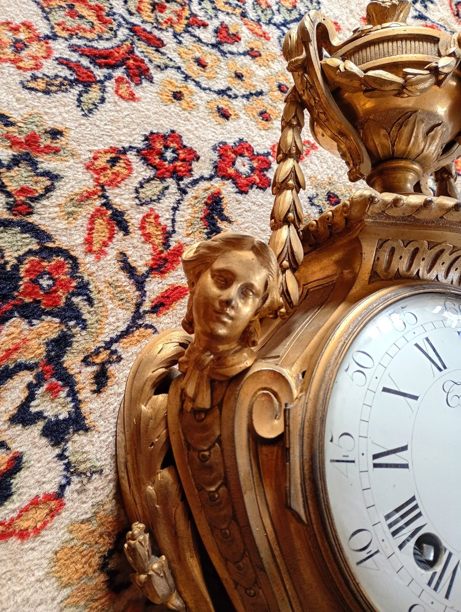 Cartel d'applique en bronze doré époque Louis XVI 18eme xviii siecle-photo-2