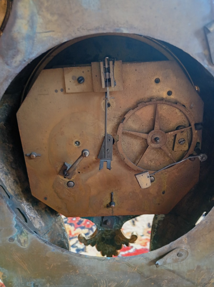 Gilt Bronze Wall Clock, Louis XVI Period, 18th Century-photo-2
