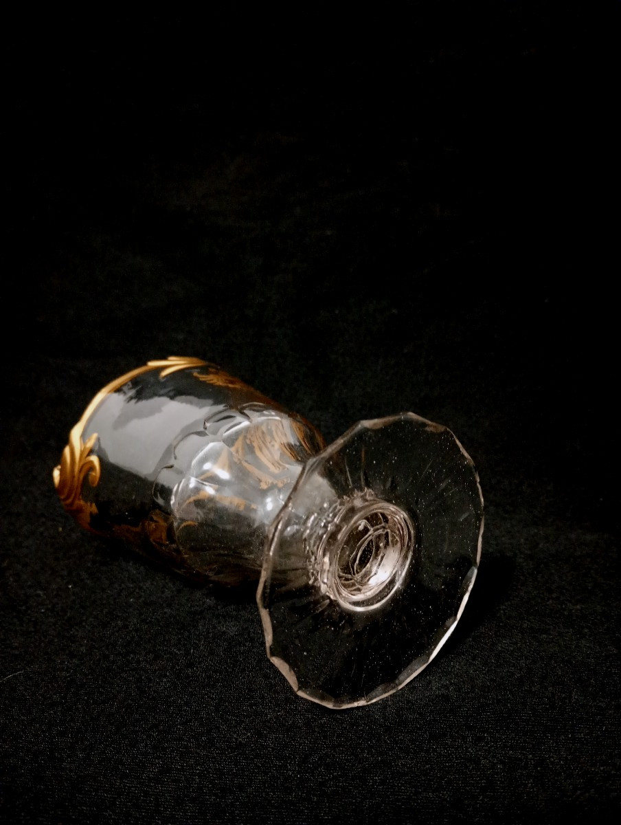 Verre à dessert fabriqué en Silésie à décor d'armoiries blason xviii 18eme siecle-photo-2