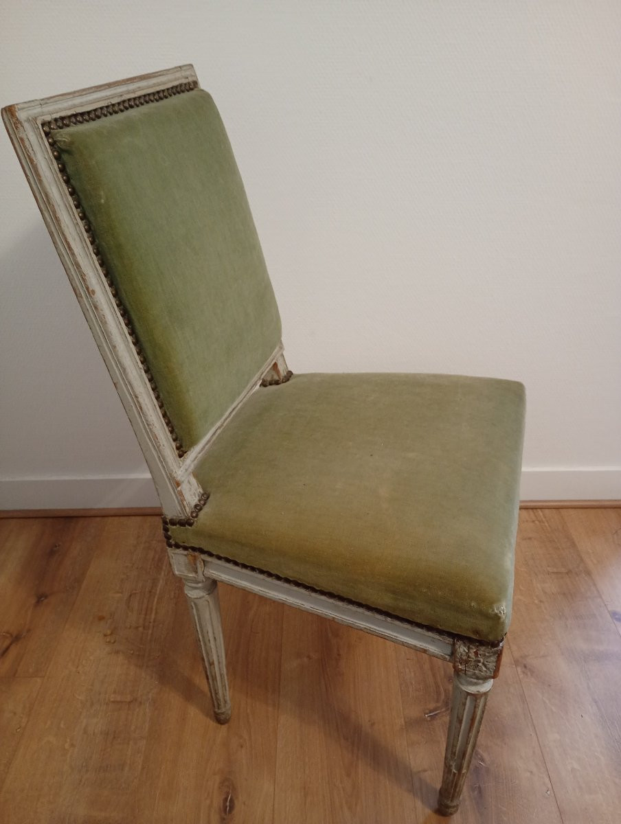 Pair Of Chairs Stamped Sene, Louis XVI Period, 16 Seats, 18th Century-photo-4