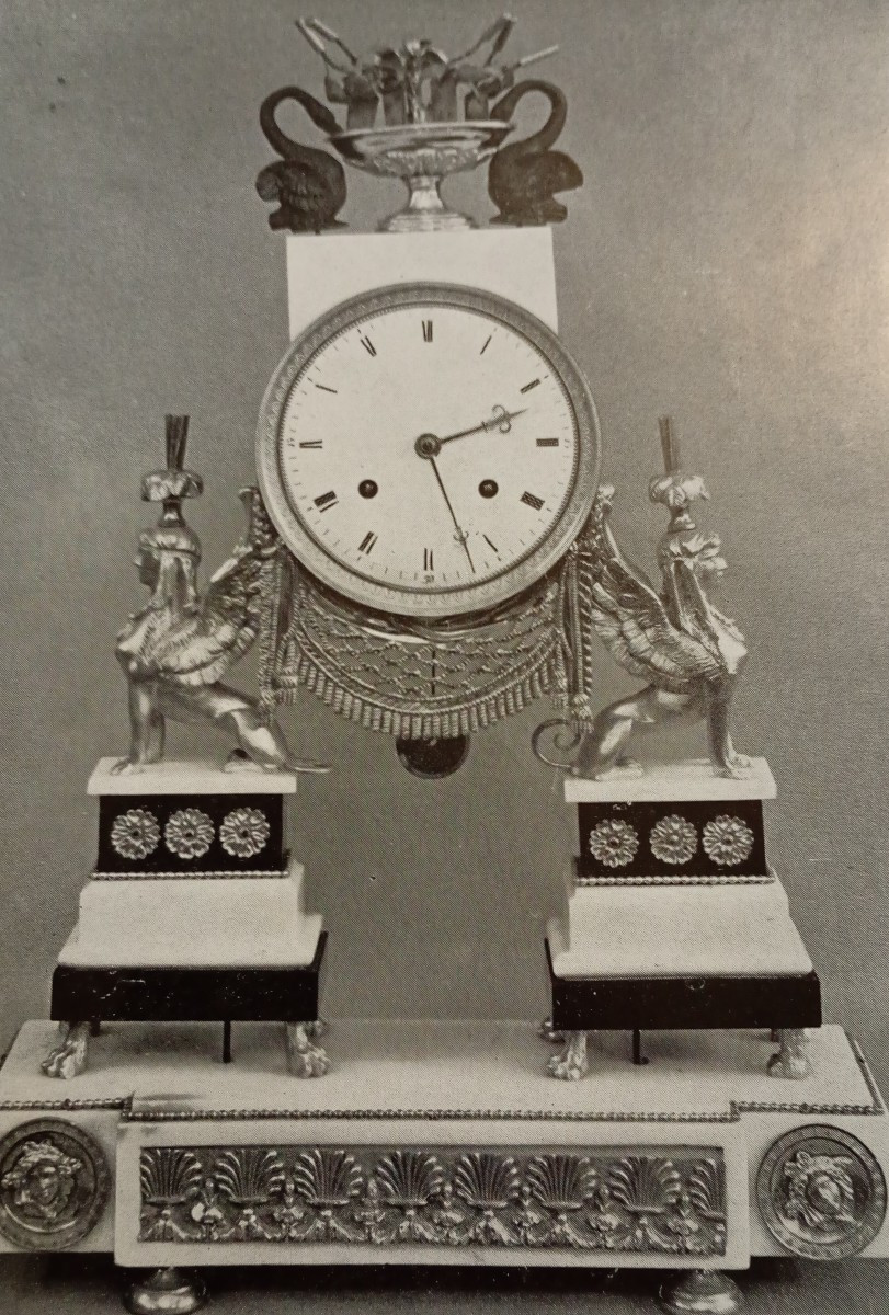 Pendule epoque retour d'Egypte bronze doré consulat Premier Empire début xix 18eme siecle-photo-4