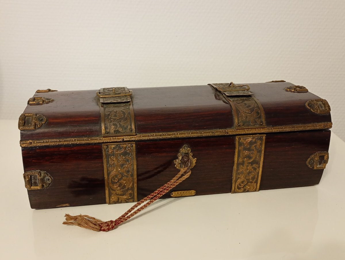 Rare coffret boite à gants epoque napoleon 3 III - second empire xix 19eme siecle -photo-2