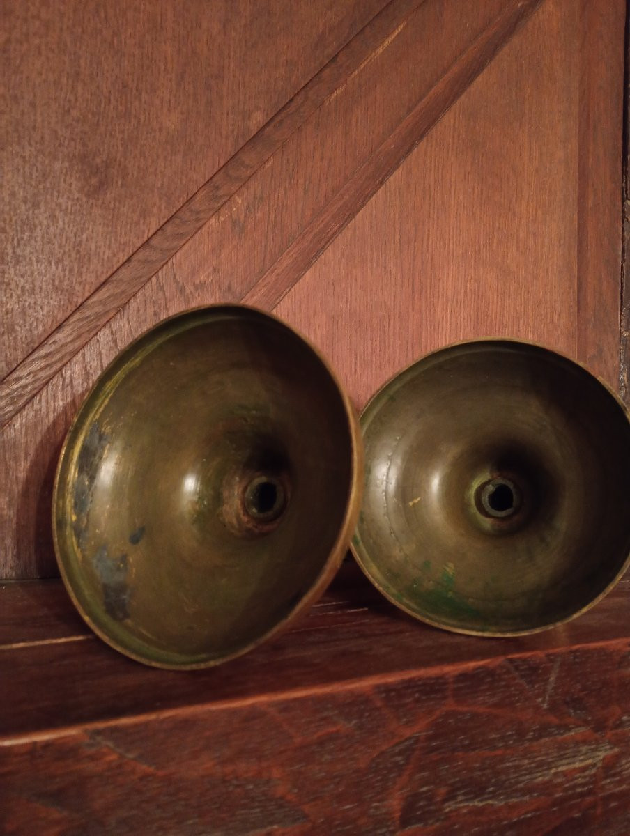 Pair Of Louis XVI Period Gilt Bronze Candlesticks, 18th Century-photo-1