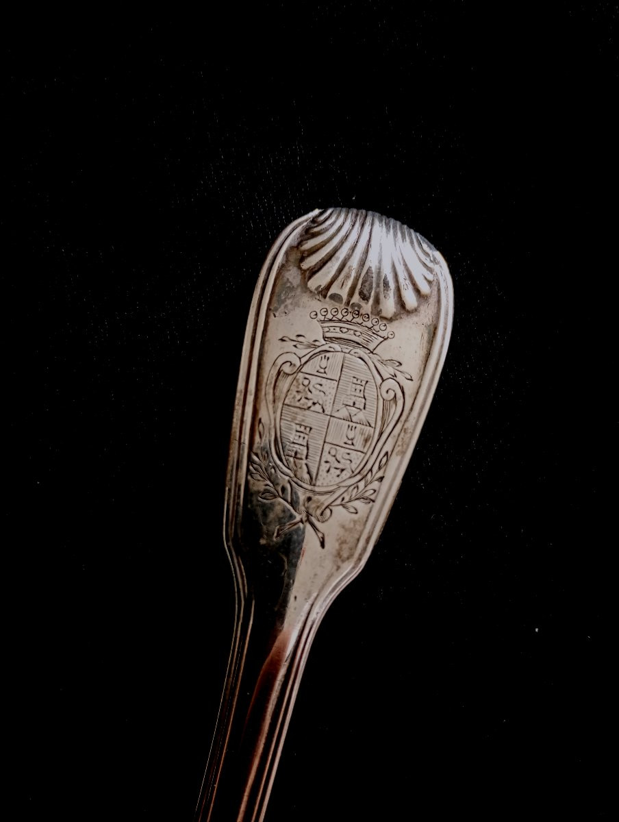 Solid Silver Sugar Sifter Spoon, Louis XVI Period, 16 -photo-4