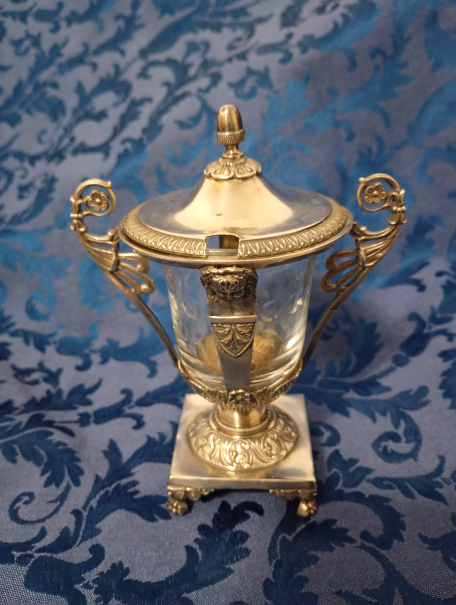 Moutardier en argent massif epoque restauration -photo-1