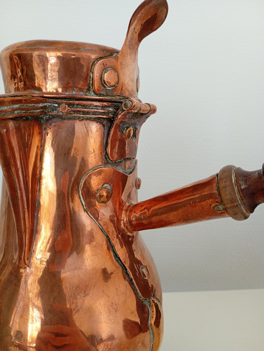 Copper Coffee Pot, 18th Century, Chocolate Pot, Metalwork-photo-3