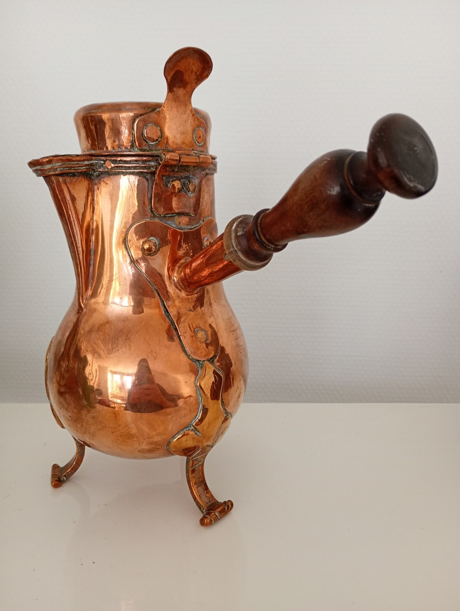 Copper Coffee Pot, 18th Century, Chocolate Pot, Metalwork
