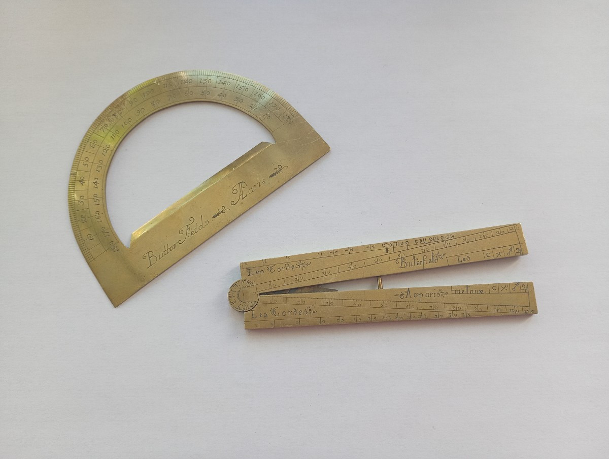 Scientific Instruments, King's Foot And Protractor, Butterfield Architect's Set, 18th Century
