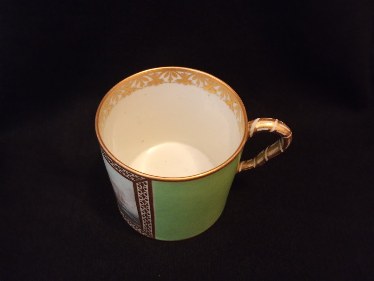 Tasse à café en porcelaine anglaise manufacture de Derby marine epoque fin xviii 18eme siecle -photo-4