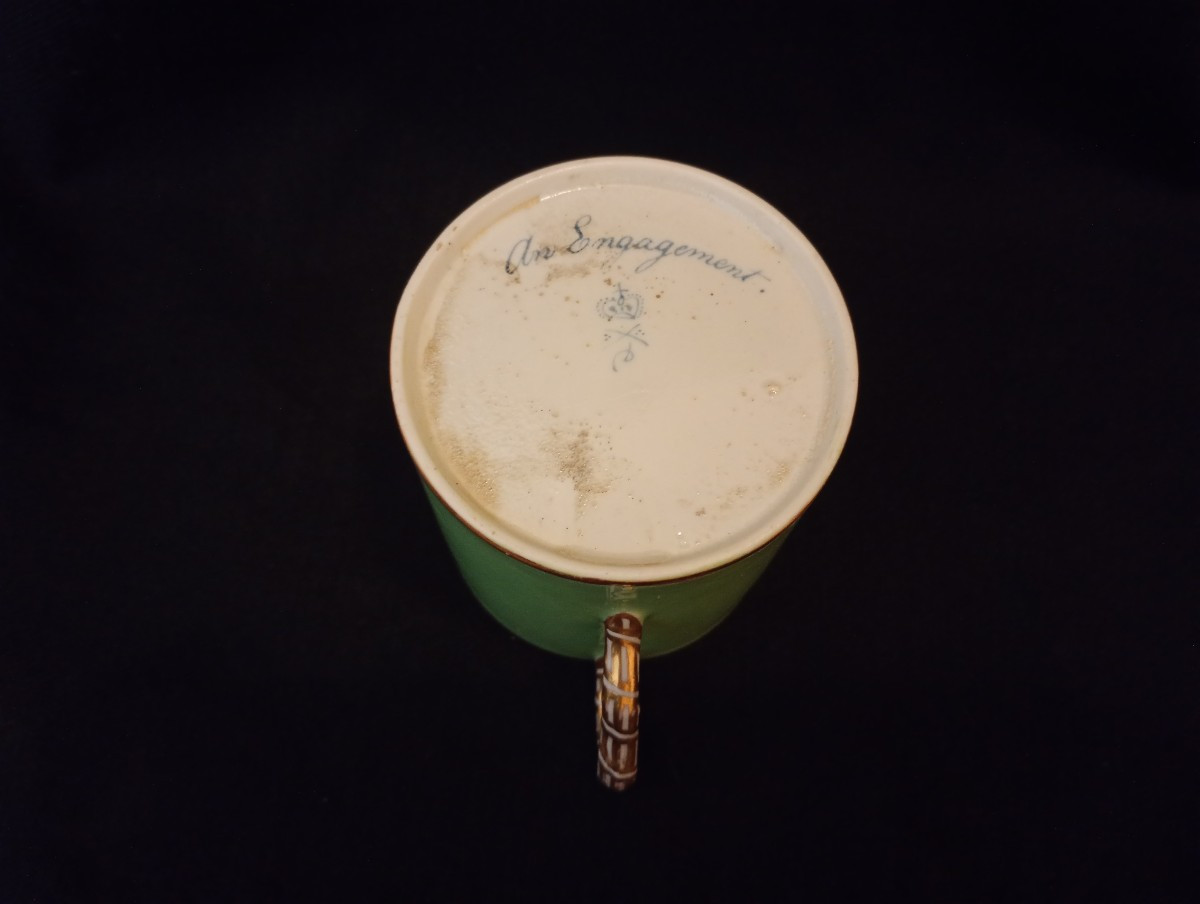 Tasse à café en porcelaine anglaise manufacture de Derby marine epoque fin xviii 18eme siecle -photo-1