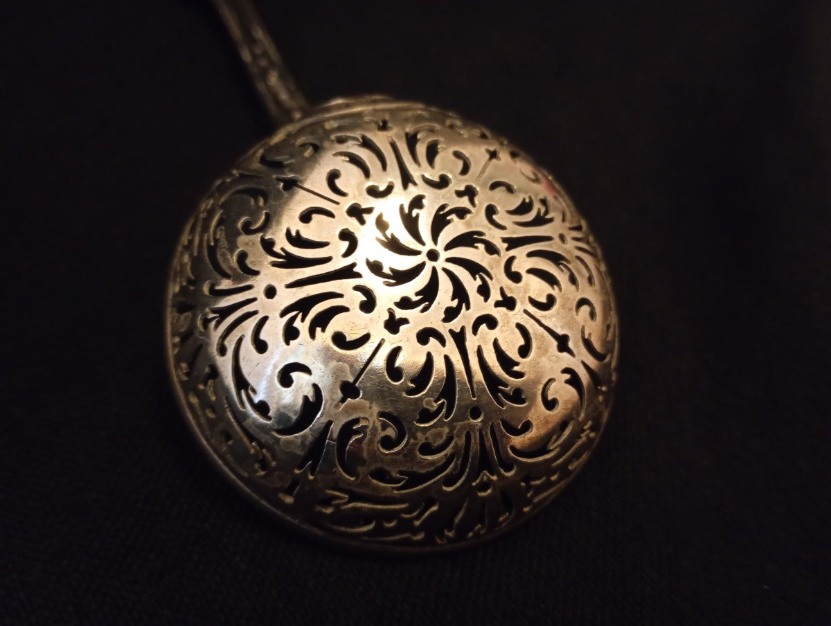 Cuillère à sucre saupoudreuse cuiller argent massif epoque xviii eme 18e siecle-photo-4