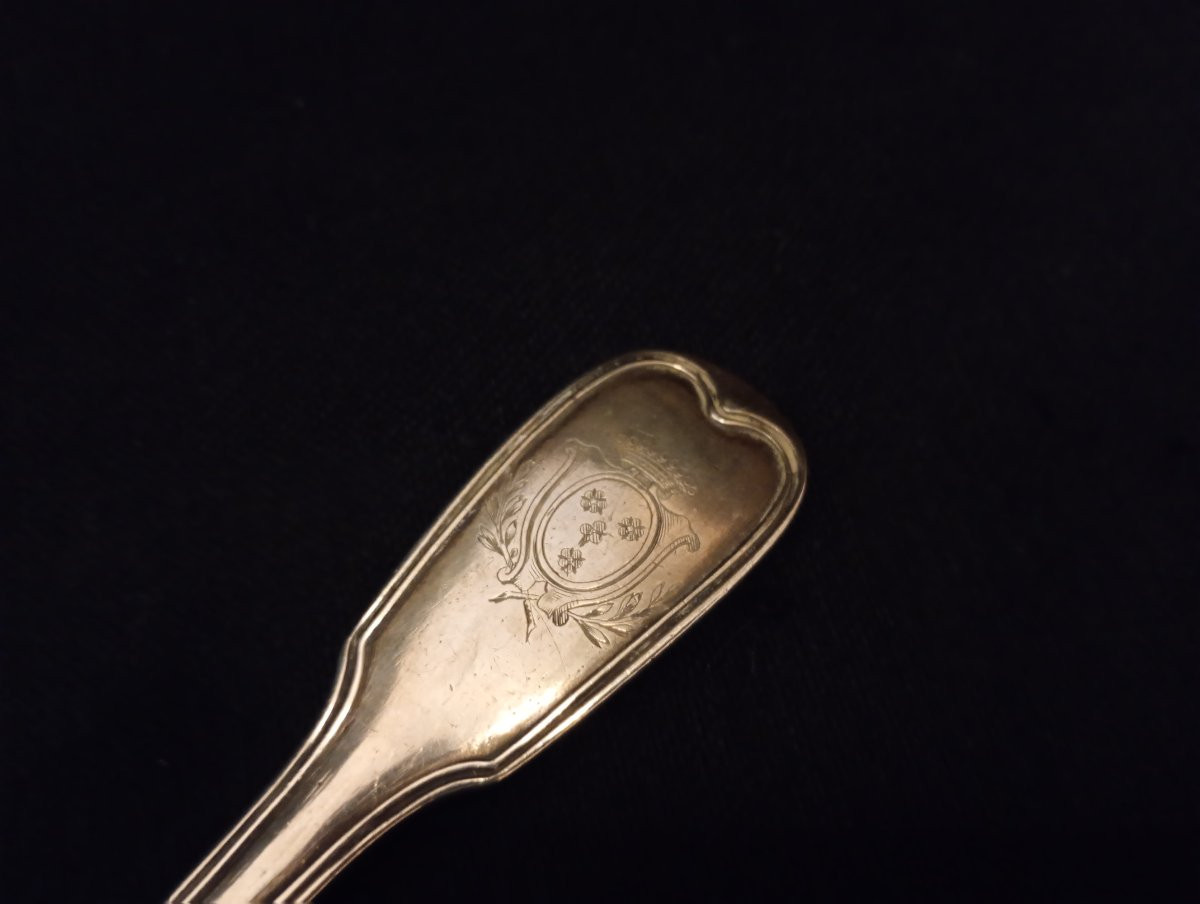 Cuillère à sucre saupoudreuse cuiller argent massif epoque xviii eme 18e siecle-photo-1