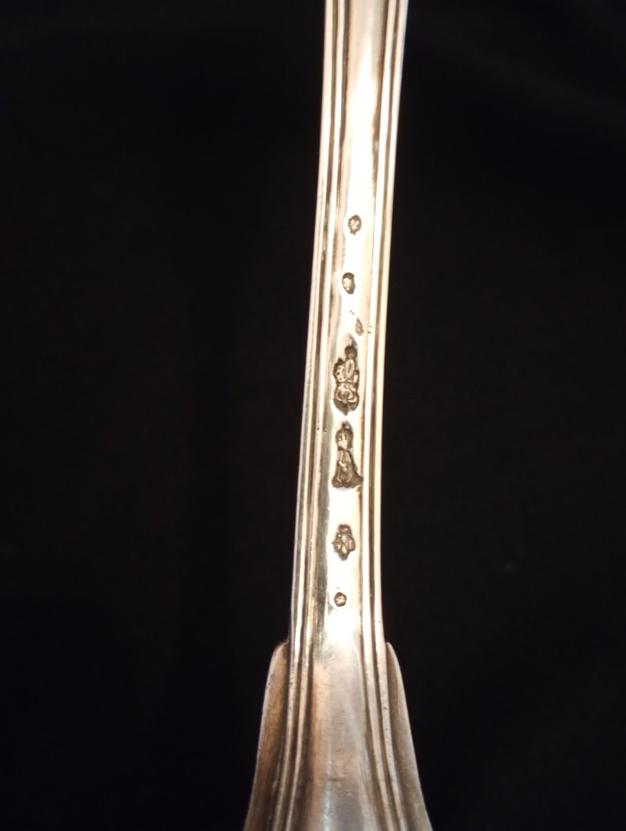 Cuillère à sucre saupoudreuse cuiller argent massif epoque xviii eme 18e siecle-photo-2