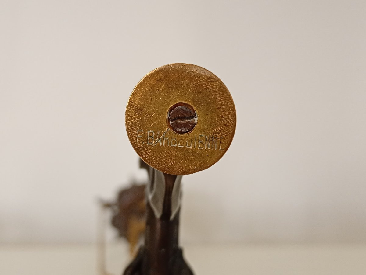 Paire de flambeaux bougeoirs epoque second empire napoleon 3 III barbedienne bronze-photo-4