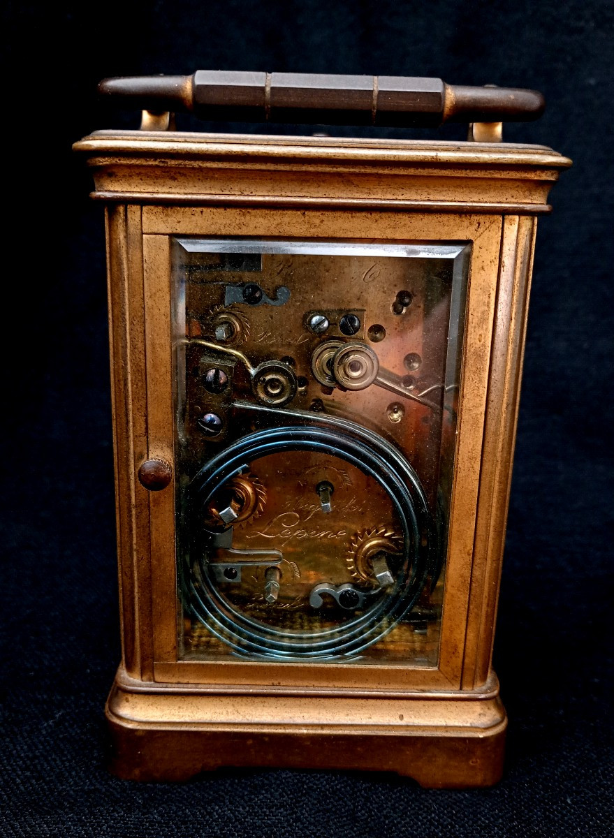 Rare pendulette officier de voyage grande sonnerie Lépine fin xix 19eme siecle pendule-photo-4
