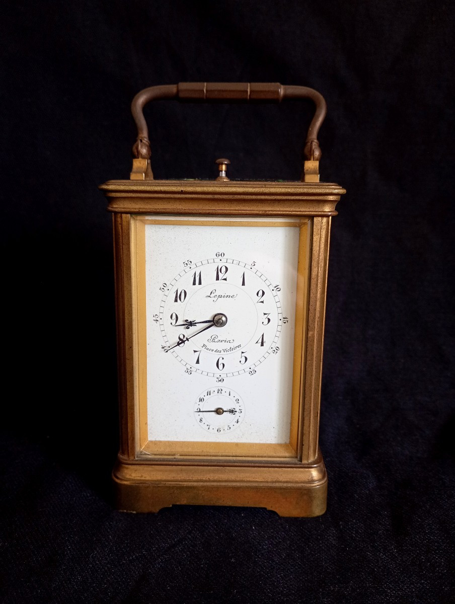 Rare pendulette officier de voyage grande sonnerie Lépine fin xix 19eme siecle pendule