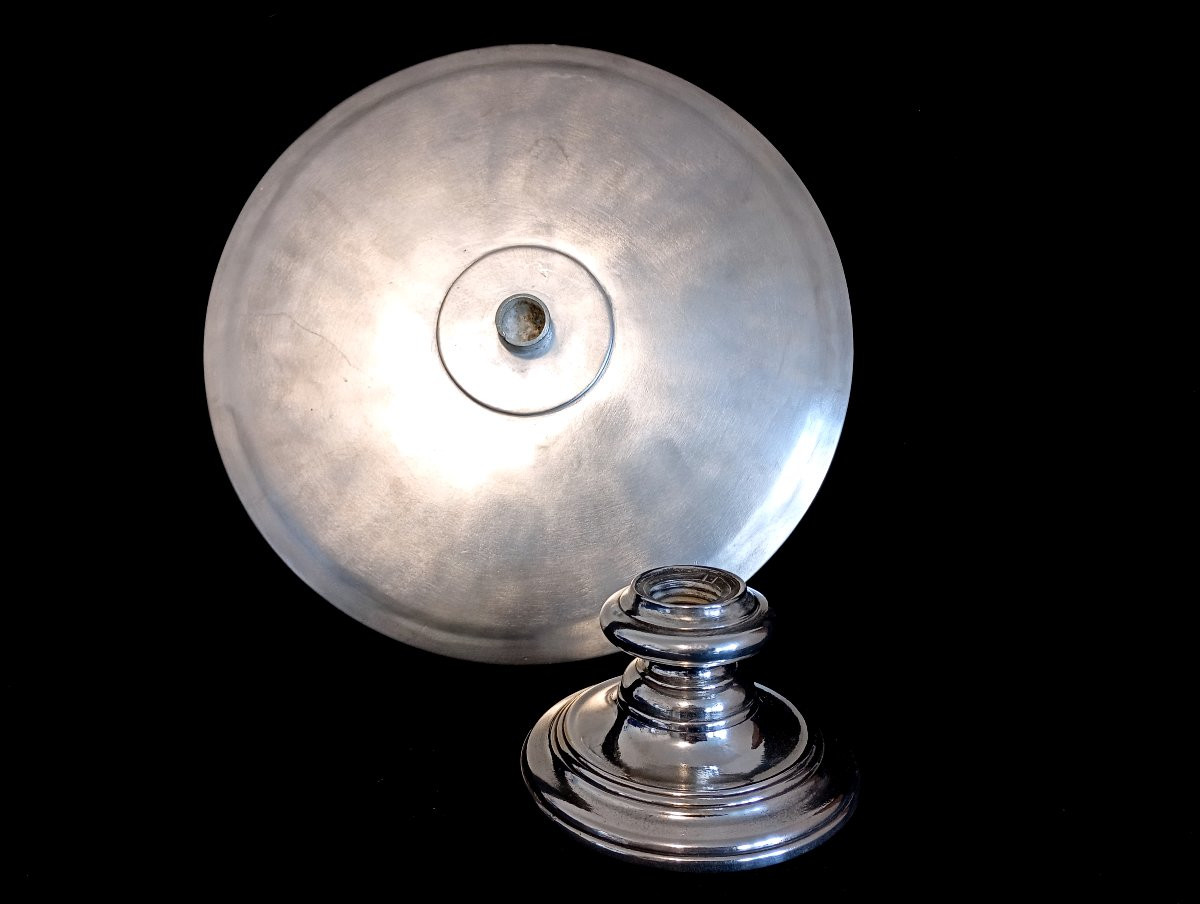 Coupe ou plateau argenté louis xiv 14 haute epoque orfèvrerie armoiries blason-photo-4