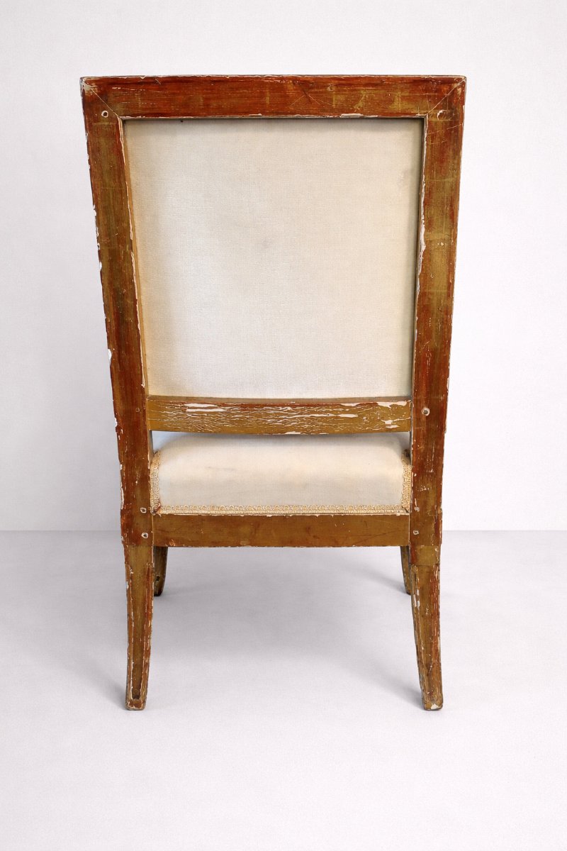 Armchair Gilded Wood Empire Period Restoration Château De Versailles Apparat Bureau XIXeme-photo-3