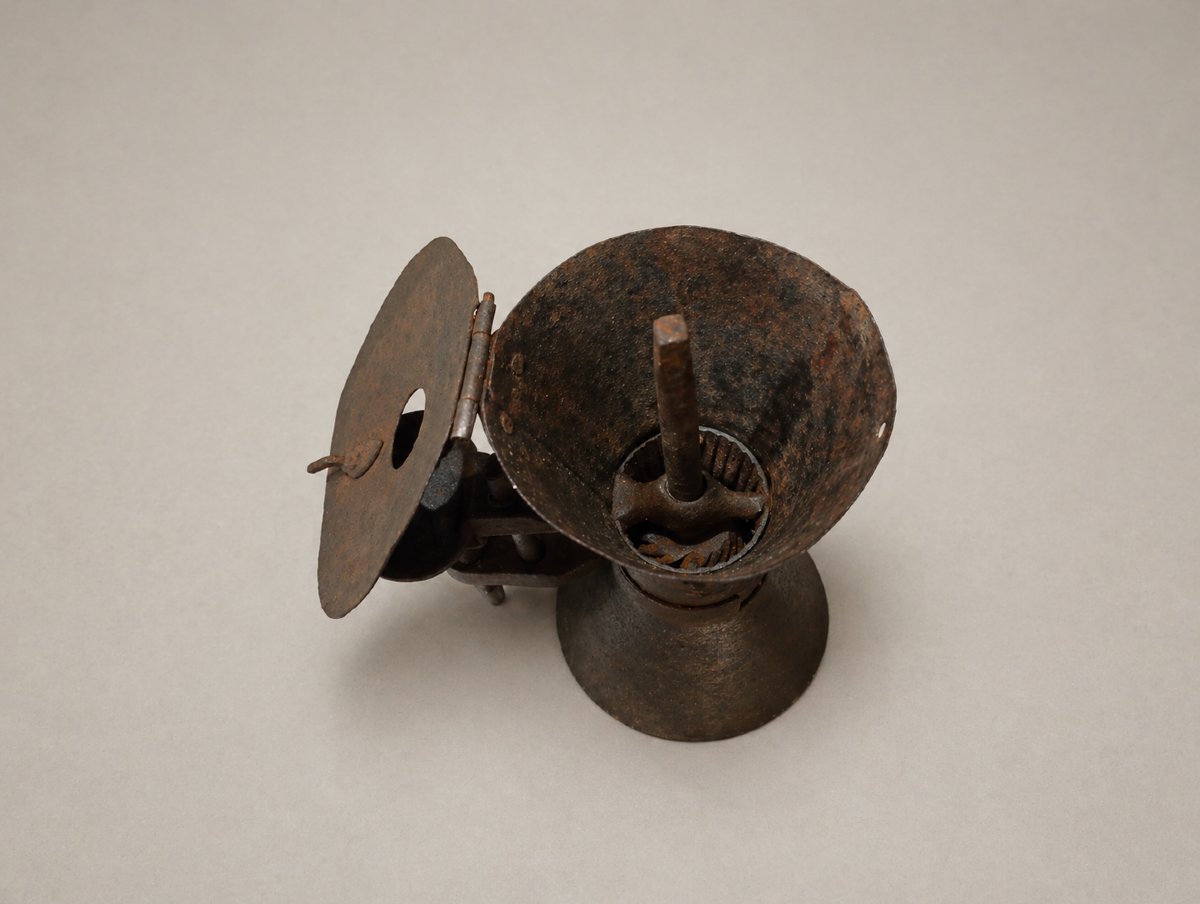 Hourglass Coffee Grinder High Period Louis XIV 14 XVII - XVIII 17 18th Century Wrought Iron-photo-2