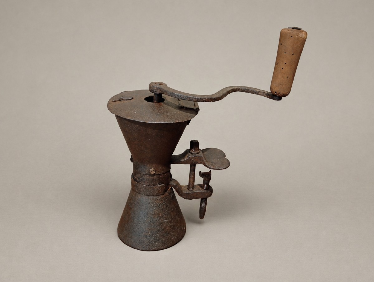 Hourglass Coffee Grinder High Period Louis XIV 14 XVII - XVIII 17 18th Century Wrought Iron