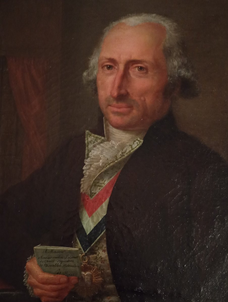 Painting Portrait Oil On Canvas Aveline Deputy Calvados Revolutionary Period End XVIIIeme-photo-2
