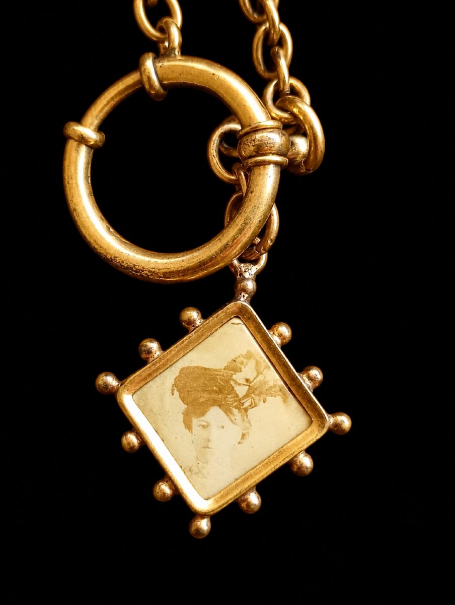 Chaine Gilletiere Cheveux Montre Gousset, Mourning Or Sentimental Jewel Napoleon 3 III Period-photo-4