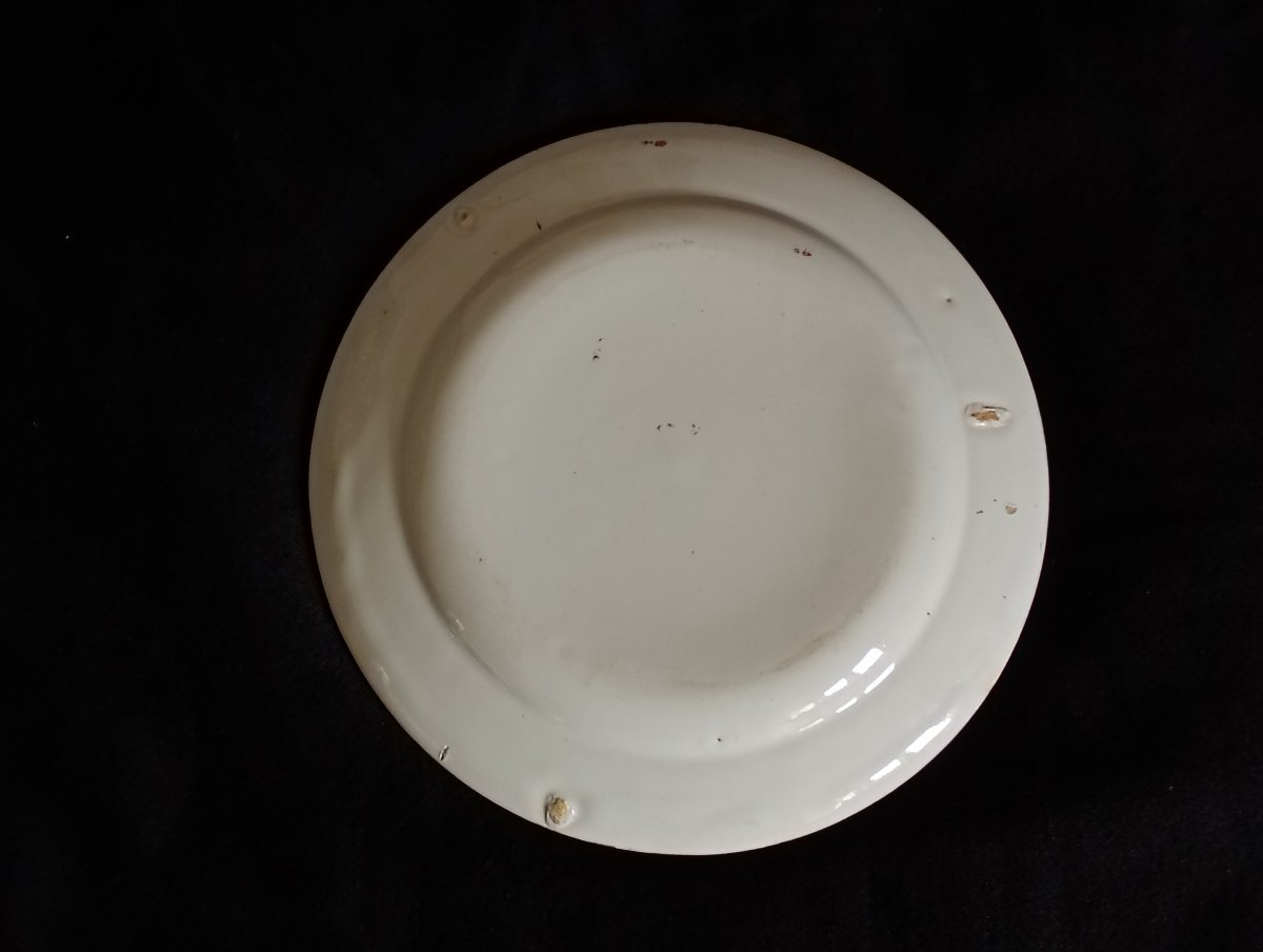 Assiette en faience manufacture de sceaux volatiles ou oiseaux epoque 18eme xviii siecle-photo-3