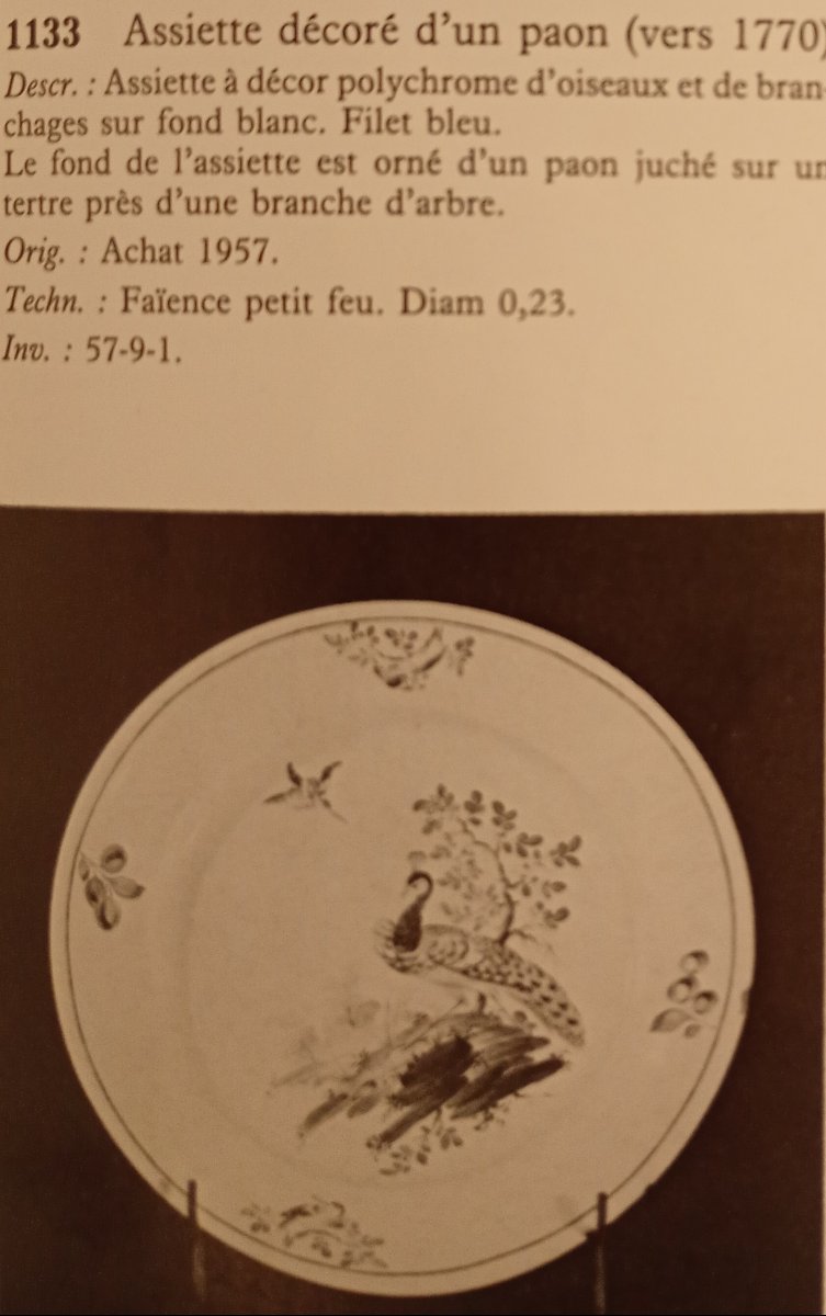 Assiette faience manufacture de Sceaux epoque 18 xviii siècle décor oiseaux et volatiles-photo-4
