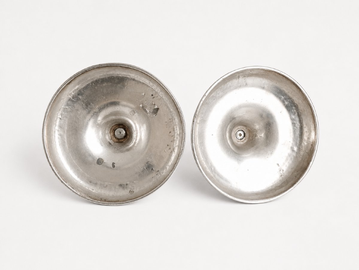 Pair Of Silver-plated Bronze Torch Candlesticks Louis XV Period 15 Antiques 18th Century-photo-4