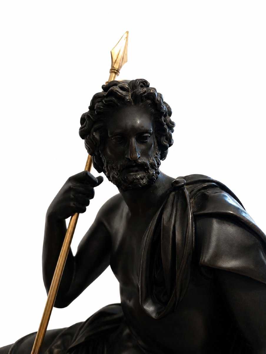 Ulysse Clock, Gilded Bronze, Restoration Period, 19th Century-photo-1