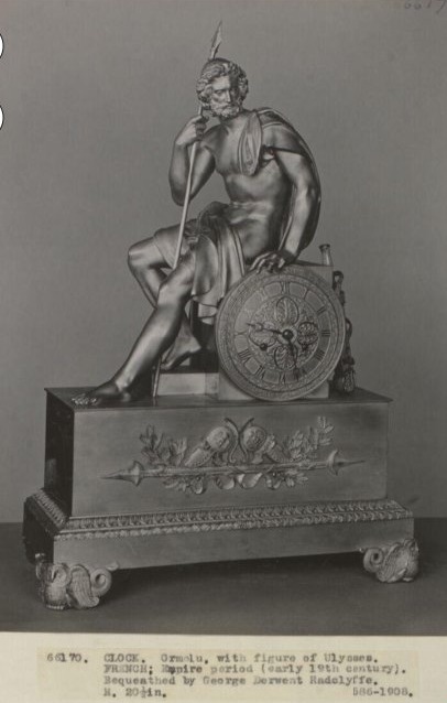 Ulysse Clock, Gilded Bronze, Restoration Period, 19th Century-photo-3
