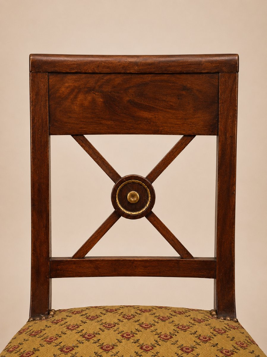 Set Of Four Early 19th-century Empire-style Mahogany Chairs-photo-2