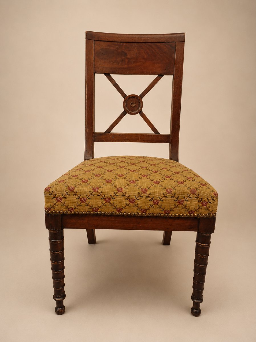 Set Of Four Early 19th-century Empire-style Mahogany Chairs-photo-3