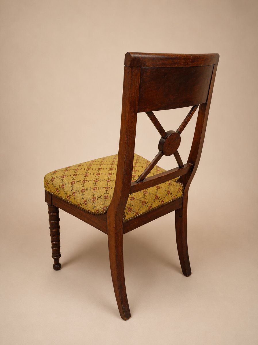 Set Of Four Early 19th-century Empire-style Mahogany Chairs-photo-4